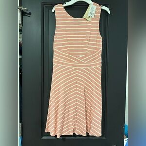 Kohl's Pink and White Striped Midi Dress